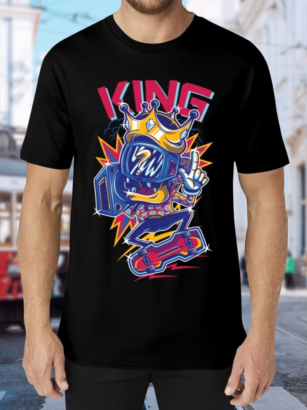 Graphic King Skate Tee - Black